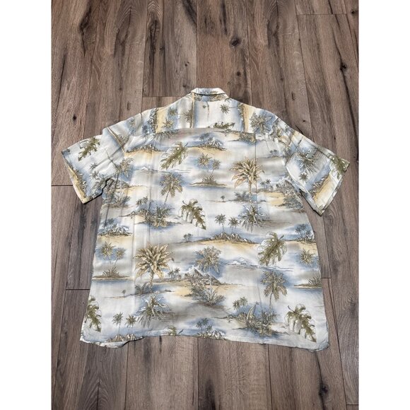 Batik Bay Mens Tropical Hawaiian Shirt XL 100% Rayon Beach Palms Mountians Scene - Picture 7 of 7